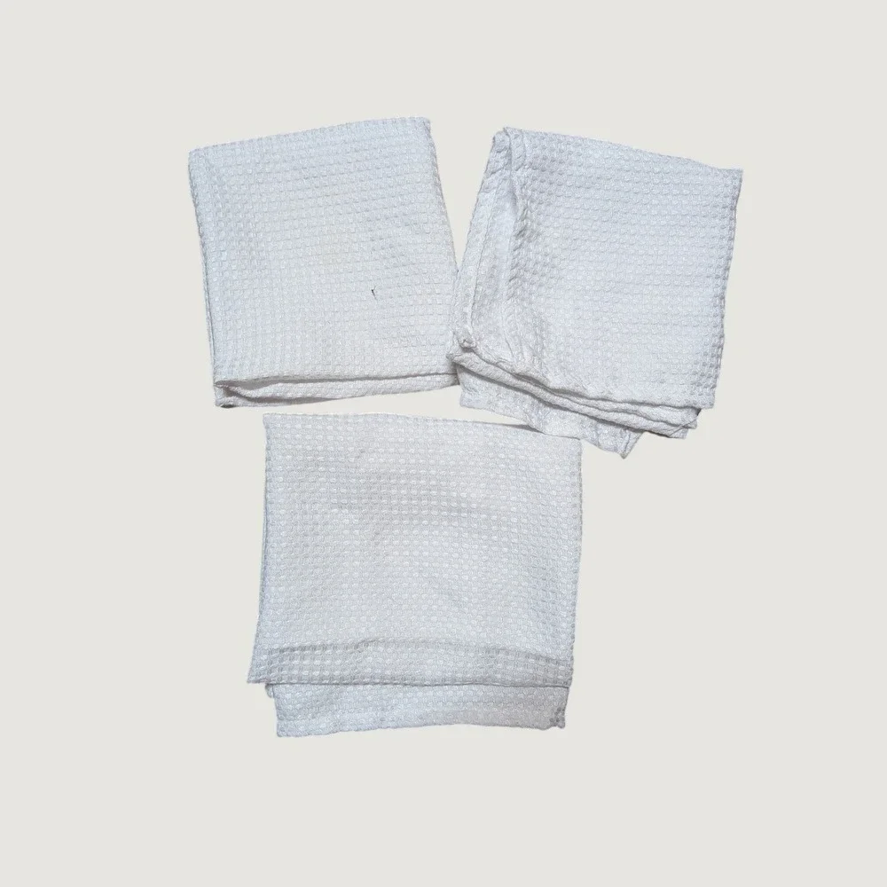 Halloween Frankenstein‎ Waffle Weave Kitchen Towels White Embroidered Set of 3